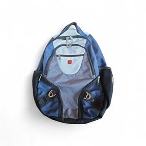 Wenger Swiss Gear Airflow Backpack in blue, gray, white & black.